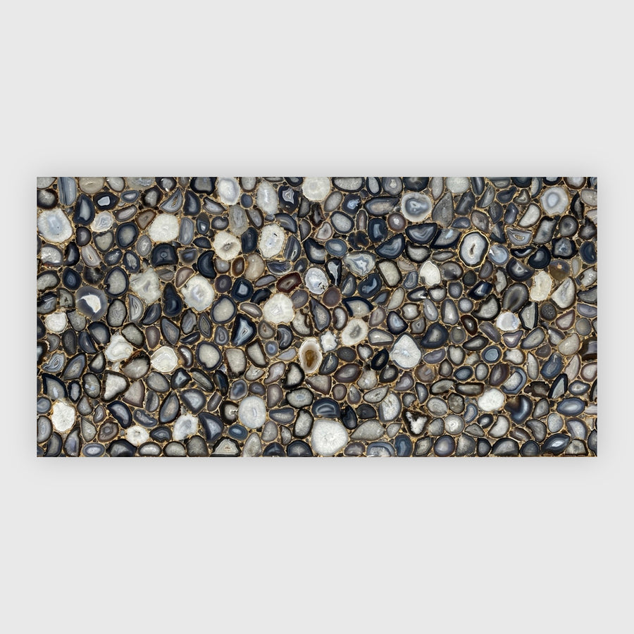 Agate rubane with gold