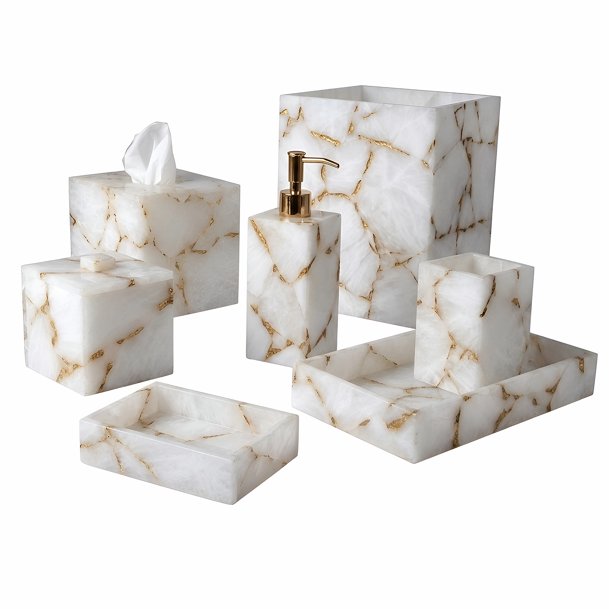 White Quartz With Gold