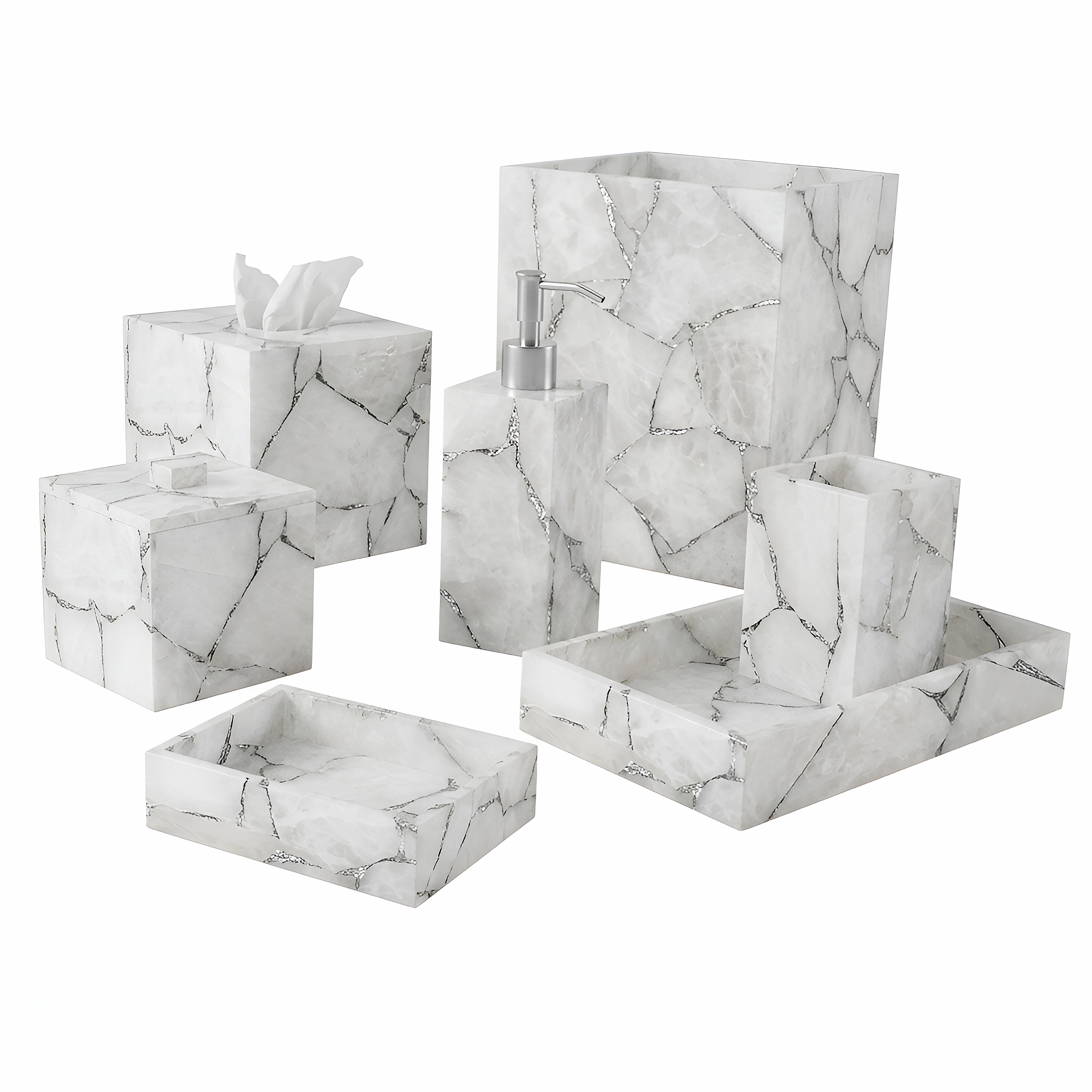White Quartz With Silver